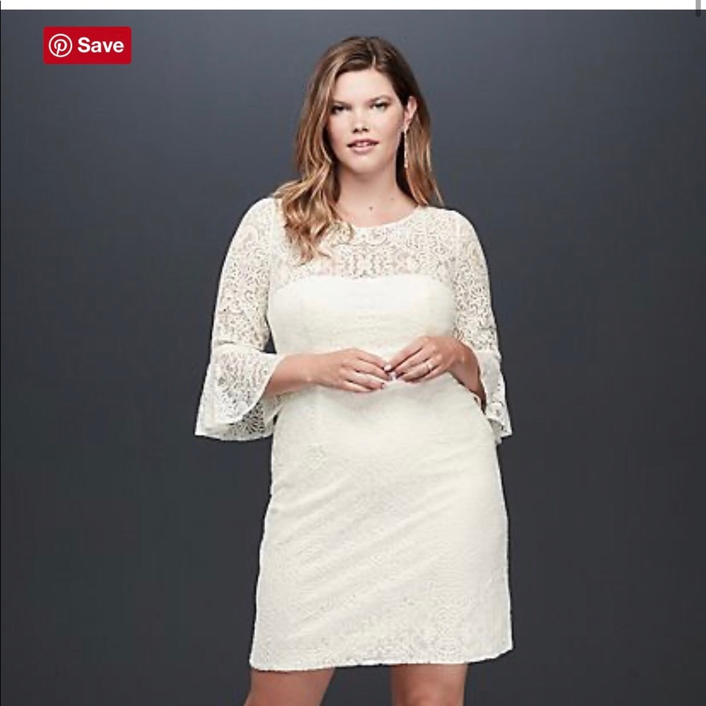 NWT Short sleeve plus lace dress with bell sleeve